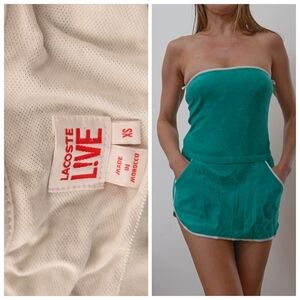 Lacoste LIVE! French Terry 70s Design Y2k Tube Dress W Pockets Xs